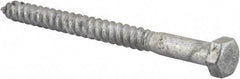 Value Collection - 3/8" Screw, 4-1/2" Length Under Head, Steel, Hex Head Lag Screw - Hot Dipped Galvanized, AISI 1006, ASME B18.2.1 Fastner, Grade 1006-1022 - USA Tool & Supply