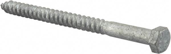 Value Collection - 3/8" Screw, 5" Length Under Head, Steel, Hex Head Lag Screw - Hot Dipped Galvanized, AISI 1006, ASME B18.2.1 Fastner, Grade 1006-1022 - USA Tool & Supply