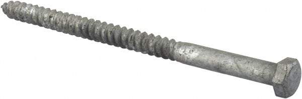 Value Collection - 3/8" Screw, 6" Length Under Head, Steel, Hex Head Lag Screw - Hot Dipped Galvanized, AISI 1006, ASME B18.2.1 Fastner, Grade 1006-1022 - USA Tool & Supply