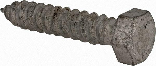 Value Collection - 1/2" Screw, 2-1/2" Length Under Head, Steel, Hex Head Lag Screw - Hot Dipped Galvanized, AISI 1006, ASME B18.2.1 Fastner, Grade 1006-1022 - USA Tool & Supply