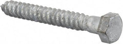 Value Collection - 1/2" Screw, 4" Length Under Head, Steel, Hex Head Lag Screw - Hot Dipped Galvanized, AISI 1006, ASME B18.2.1 Fastner, Grade 1006-1022 - USA Tool & Supply