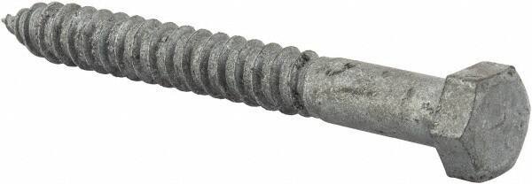 Value Collection - 1/2" Screw, 4-1/2" Length Under Head, Steel, Hex Head Lag Screw - Hot Dipped Galvanized, AISI 1006, ASME B18.2.1 Fastner, Grade 1006-1022 - USA Tool & Supply