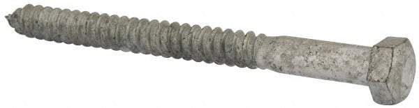 Value Collection - 1/2" Screw, 6" Length Under Head, Steel, Hex Head Lag Screw - Hot Dipped Galvanized, AISI 1006, ASME B18.2.1 Fastner, Grade 1006-1022 - USA Tool & Supply