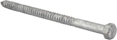 Value Collection - 1/2" Screw, 8" Length Under Head, Steel, Hex Head Lag Screw - Hot Dipped Galvanized, AISI 1006, ASME B18.2.1 Fastner, Grade 1006-1022 - USA Tool & Supply