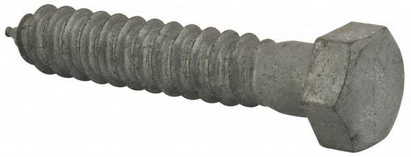 Value Collection - 5/8" Screw, 3-1/2" Length Under Head, Steel, Hex Head Lag Screw - Hot Dipped Galvanized, AISI 1006, ASME B18.2.1 Fastner, Grade 1006-1022 - USA Tool & Supply