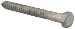Value Collection - 5/8" Screw, 6" Length Under Head, Steel, Hex Head Lag Screw - Hot Dipped Galvanized, AISI 1006, ASME B18.2.1 Fastner, Grade 1006-1022 - USA Tool & Supply