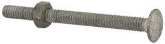 Value Collection - 1/4-20 UNC 3" Length Under Head, Standard Square Neck, Carriage Bolt - 1006-1050 Steel, Galvanized Zinc-Plated Finish - USA Tool & Supply