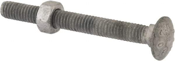 Value Collection - 5/16-18 UNC 3" Length Under Head, Standard Square Neck, Carriage Bolt - 1006-1050 Steel, Galvanized Zinc-Plated Finish - USA Tool & Supply