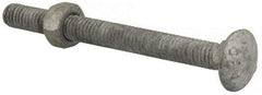 Value Collection - 5/16-18 UNC 3-1/2" Length Under Head, Standard Square Neck, Carriage Bolt - 1006-1050 Steel, Galvanized Zinc-Plated Finish - USA Tool & Supply