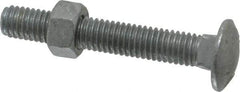 Value Collection - 3/8-16 UNC 2-1/2" Length Under Head, Standard Square Neck, Carriage Bolt - 1006-1050 Steel, Galvanized Zinc-Plated Finish - USA Tool & Supply