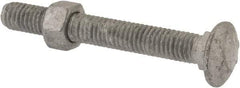 Value Collection - 3/8-16 UNC 3" Length Under Head, Standard Square Neck, Carriage Bolt - 1006-1050 Steel, Galvanized Zinc-Plated Finish - USA Tool & Supply