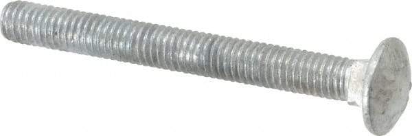 Value Collection - 3/8-16 UNC 3-1/2" Length Under Head, Standard Square Neck, Carriage Bolt - 1006-1050 Steel, Galvanized Zinc-Plated Finish - USA Tool & Supply