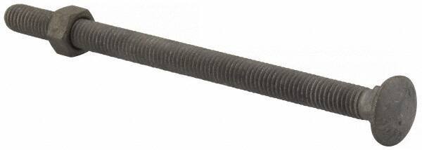 Value Collection - 3/8-16 UNC 6" Length Under Head, Standard Square Neck, Carriage Bolt - 1006-1050 Steel, Galvanized Zinc-Plated Finish - USA Tool & Supply