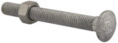 Value Collection - 1/2-13 UNC 4-1/2" Length Under Head, Standard Square Neck, Carriage Bolt - 1006-1050 Steel, Galvanized Zinc-Plated Finish - USA Tool & Supply