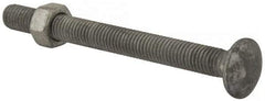 Value Collection - 1/2-13 UNC 5-1/2" Length Under Head, Standard Square Neck, Carriage Bolt - 1006-1050 Steel, Galvanized Zinc-Plated Finish - USA Tool & Supply