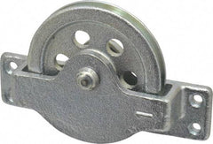 Value Collection - Single Open Side Mount Guidance Pulley - Sheave, 2-1/2 Inch Outside Diameter, Wire Rope, 3/16 Inch Diameter, 0.144 Inch to 0.155 Inch Mounting Hole Diameter Iron, Galvanized Finish - USA Tool & Supply