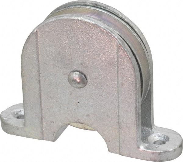 Value Collection - Single Closed Upright Mount Guidance Pulley - Sheave, 3 Inch Outside Diameter, Wire Rope, 3/8 Inch Diameter, 0.235 Inch to 0.246 Inch Mounting Hole Diameter Iron, Galvanized Finish - USA Tool & Supply