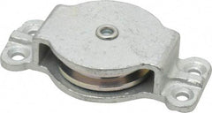 Value Collection - Single Closed Side Mount Guidance Pulley - Sheave, 2 Inch Outside Diameter, Wire Rope, 1/4 Inch Diameter, 0.209 Inch to 0.22 Inch Mounting Hole Diameter Iron, Galvanized Finish - USA Tool & Supply