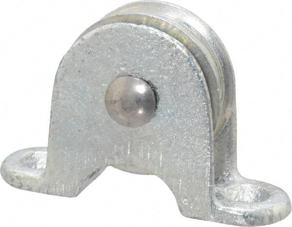 Value Collection - Single Open Upright Mount Guidance Pulley - Sheave, 1-3/8 Inch Outside Diameter, Fibrous Rope, 5/16 Inch Diameter, 0.17 Inch to 0.181 Inch Mounting Hole Diameter Malleable Iron, Galvanized Finish - USA Tool & Supply