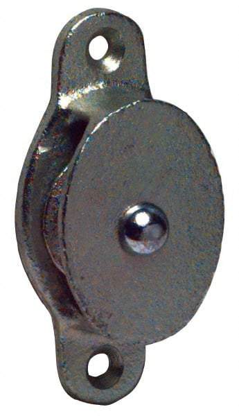 Value Collection - Single Side Side Mount Guidance Pulley - Sheave, 1-3/8 Inch Outside Diameter, Fibrous Rope, 5/16 Inch Diameter, 0.183 Inch to 0.194 Inch Mounting Hole Diameter Malleable Iron, Galvanized Finish - USA Tool & Supply