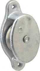 Value Collection - Single Side Side Mount Guidance Pulley - Sheave, 1-1/2 Inch Outside Diameter, Fibrous Rope, 3/8 Inch Diameter, 0.183 Inch to 0.194 Inch Mounting Hole Diameter Malleable Iron, Galvanized Finish - USA Tool & Supply