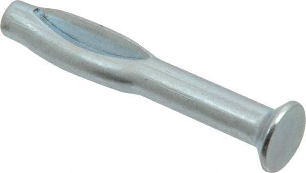 Value Collection - 1/4" Diam, 1/4" Drill, 2" OAL, 1-1/4" Min Embedment Split-Drive Concrete Anchor - Steel, Zinc-Plated Finish, Flat Head - USA Tool & Supply