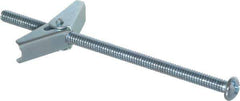 Value Collection - 1/4" Screw, 1/4" Diam, 5" Long, Toggle Bolt Drywall & Hollow Wall Anchor - 1/4" Drill, Zinc Plated, Steel, Use in Concrete, & Masonry, Hollow Tile, Plaster & Wallboard - USA Tool & Supply