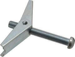 Value Collection - 1/2" Screw, 1/2" Diam, 4" Long, Toggle Bolt Drywall & Hollow Wall Anchor - 1/2" Drill, Zinc Plated, Steel, Use in Concrete, & Masonry, Hollow Tile, Plaster & Wallboard - USA Tool & Supply