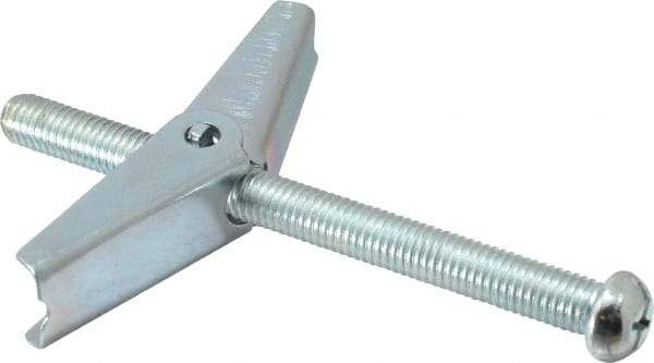 Value Collection - 1/2" Screw, 1/2" Diam, 6" Long, Toggle Bolt Drywall & Hollow Wall Anchor - 1/2" Drill, Zinc Plated, Steel, Use in Concrete, & Masonry, Hollow Tile, Plaster & Wallboard - USA Tool & Supply