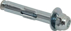 Value Collection - 1/4" Diam, 1/4" Drill, 1-3/8" OAL, 1-5/8" Min Embedment Sleeve Concrete Anchor - Steel, Zinc-Plated Finish, Acorn Nut Head - USA Tool & Supply