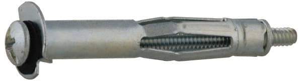 Value Collection - #6 to 32 Screw, 1/8" Diam, 3/4" Long, 1/8 to 1/4" Thick, Sleeve Drywall & Hollow Wall Anchor - 1/8" Drill, Zinc Plated, Steel, Use in Drywall - USA Tool & Supply