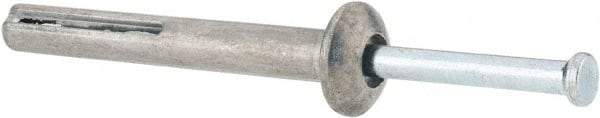 Value Collection - 1/4" Diam, 1/4" Drill, 2" OAL, Hammer Drive Concrete Anchor - Zamac Alloy, Zinc-Plated Finish, Mushroom Head - USA Tool & Supply