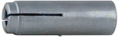 Value Collection - 1/4" Diam, 1/4" Drill, 1" OAL, 2" Min Embedment Drop-In Concrete Anchor - 303 Stainless Steel, Zinc-Plated Finish, 1/2" Thread Length - USA Tool & Supply