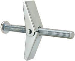 Value Collection - 3/8" Screw, 3/8" Diam, 4" Long, Toggle Bolt Drywall & Hollow Wall Anchor - 3/8" Drill, Zinc Plated, Steel, Use in Concrete, & Masonry, Hollow Tile, Plaster & Wallboard - USA Tool & Supply