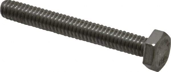 Value Collection - 1/4-20 UNC, 2" Length Under Head Hex Head Cap Screw - Fully Threaded, Grade 18-8 Stainless Steel, 7/16" Hex - USA Tool & Supply