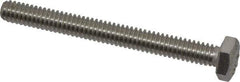 Value Collection - 1/4-20 UNC, 2-1/2" Length Under Head Hex Head Cap Screw - Fully Threaded, Grade 18-8 Stainless Steel, 7/16" Hex - USA Tool & Supply