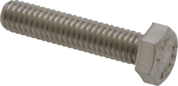 Value Collection - 5/16-18 UNC, 1-1/2" Length Under Head Hex Head Cap Screw - Fully Threaded, Grade 18-8 Stainless Steel, 1/2" Hex - USA Tool & Supply