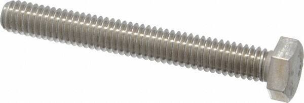 Value Collection - 5/16-18 UNC, 2-1/2" Length Under Head Hex Head Cap Screw - Fully Threaded, Grade 18-8 Stainless Steel, 1/2" Hex - USA Tool & Supply