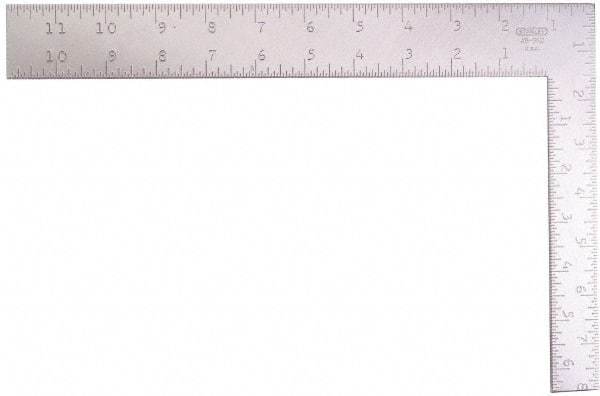 Stanley - 8" Blade Length x 1" Blade Width, 12" Base Length x 1-1/2" Base Width Steel Square - 1 Inch Wide Blade, 1-1/2 Inch Wide Base - USA Tool & Supply