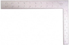 Stanley - 8" Blade Length x 1" Blade Width, 12" Base Length x 1-1/2" Base Width Steel Square - 1 Inch Wide Blade, 1-1/2 Inch Wide Base - USA Tool & Supply