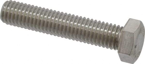 Value Collection - 1/2-13 UNC, 2-1/2" Length Under Head Hex Head Cap Screw - Fully Threaded, Grade 18-8 Stainless Steel, 3/4" Hex - USA Tool & Supply