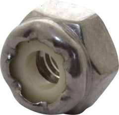 Value Collection - #8-32 UNC 18-8 Hex Lock Nut with Nylon Insert - 11/32" Width Across Flats, 15/64" High - USA Tool & Supply