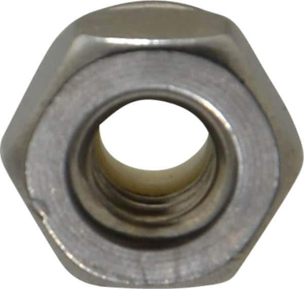 Value Collection - #10-32 UNF 18-8 Hex Lock Nut with Nylon Insert - 3/8" Width Across Flats, 1/4" High - USA Tool & Supply