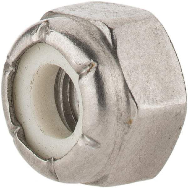 Value Collection - 1/4-20 UNC 18-8 Hex Lock Nut with Nylon Insert - 7/16" Width Across Flats, 19/64" High - USA Tool & Supply