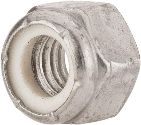 Value Collection - 3/8-16 UNC 18-8 Hex Lock Nut with Nylon Insert - 9/16" Width Across Flats, 15/32" High - USA Tool & Supply