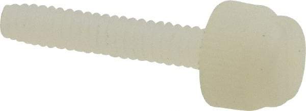 Micro Plastics - #6-32 Knurled Shoulderless Grade 6/6 Nylon Thumb Screw - 1" OAL, 0.243" Head Height - USA Tool & Supply