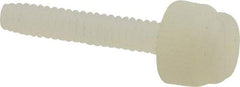 Micro Plastics - #6-32 Knurled Shoulderless Grade 6/6 Nylon Thumb Screw - 1" OAL, 0.243" Head Height - USA Tool & Supply