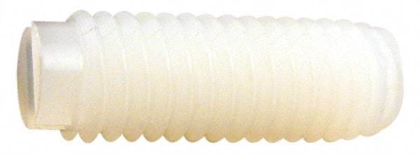 Made in USA - 1/4-20 UNC, 3/4" Length of Thread, Soft Tip Point Set Screw - Nylon - USA Tool & Supply