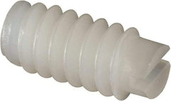 Made in USA - #6-32 UNC, 1/4" Length of Thread, Soft Tip Point Set Screw - Nylon - USA Tool & Supply