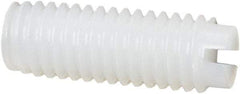 Made in USA - #10-32 UNF, 1/2" Length of Thread, Soft Tip Point Set Screw - Nylon - USA Tool & Supply